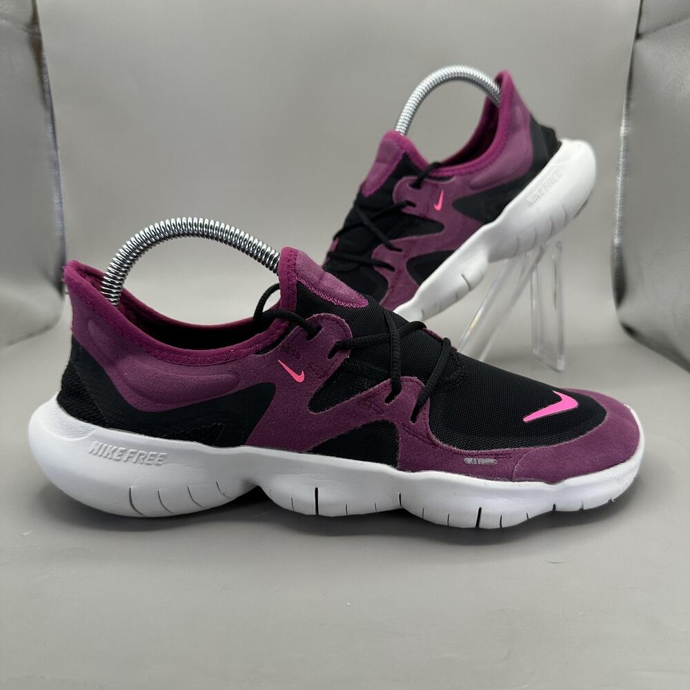 Nike Free 5.0 Shoes Womens Size 8.5 Purple Black Running Sneakers AQ1316-007
